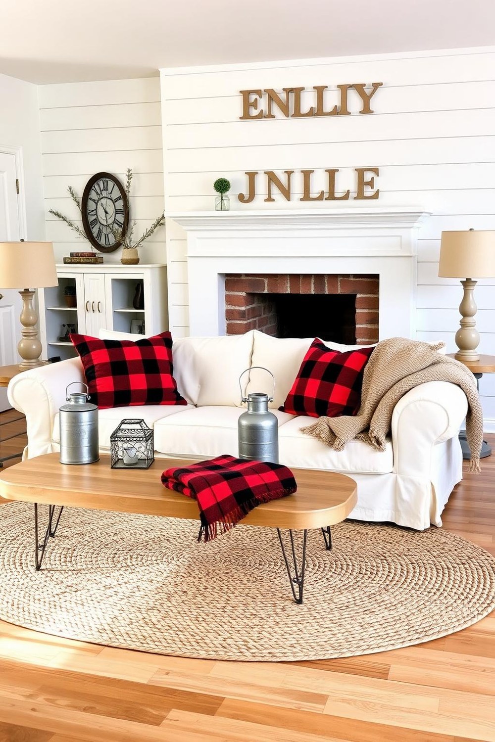 13. Classic American Farmhouse with Shiplap and Plaid