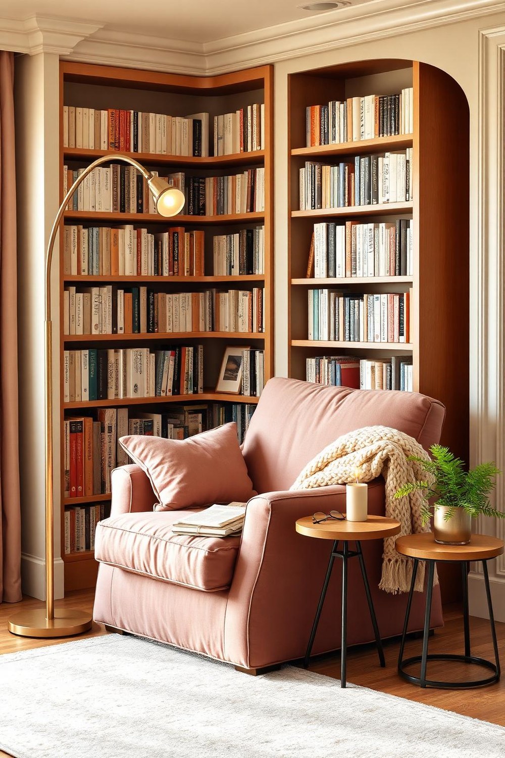 16. Dedicated Reading Corner with Armchair and Arc Lamp