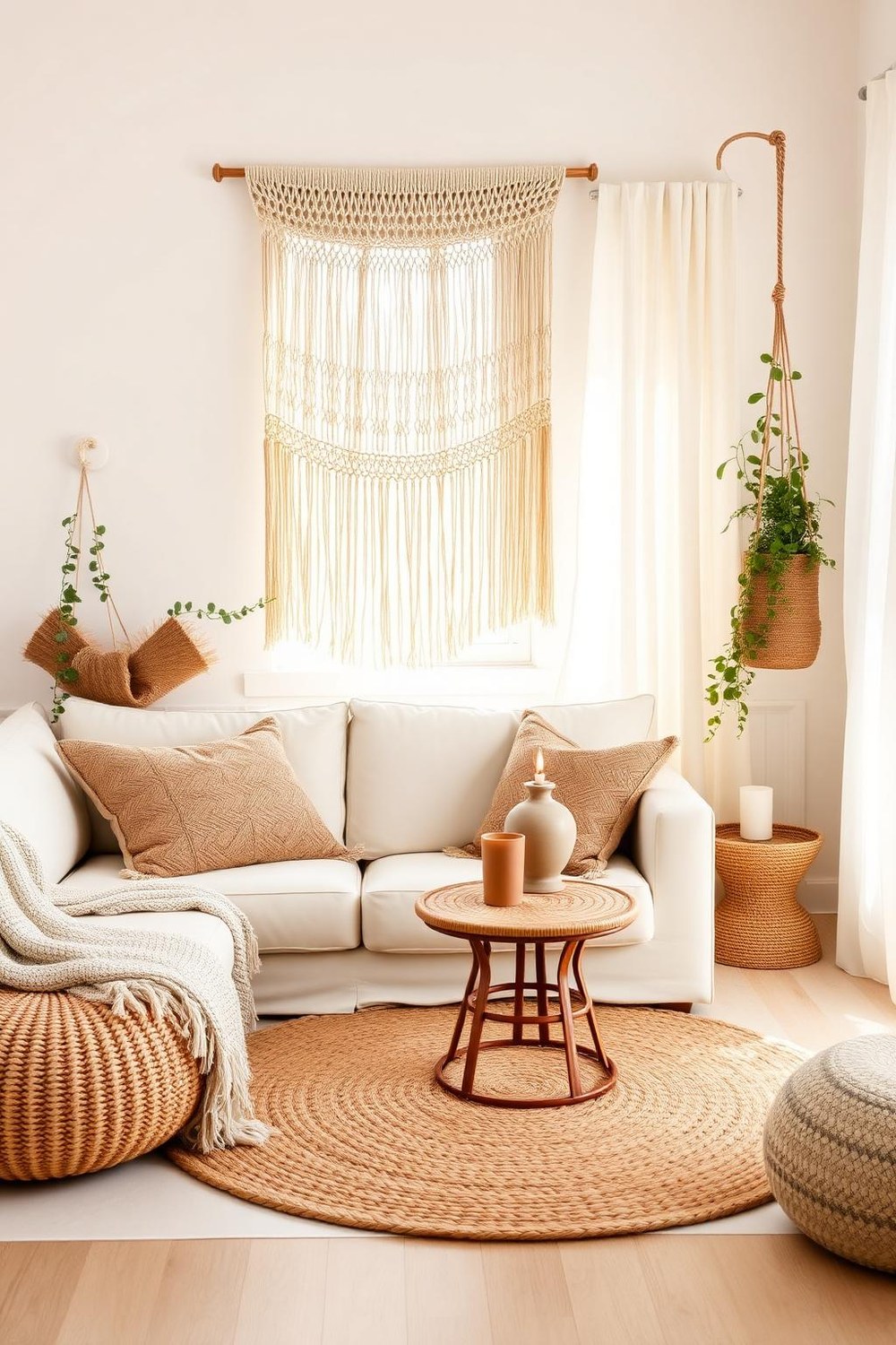 17. Macrame and Natural Fiber Decor Throughout