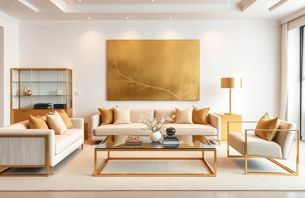 17. Gold and Glass Transparent Living Room
