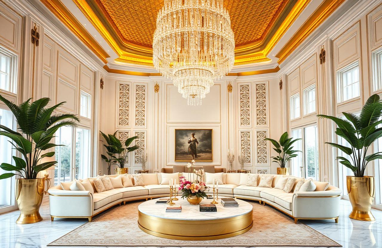 20. The Ultimate Gold Living Room Sanctuary