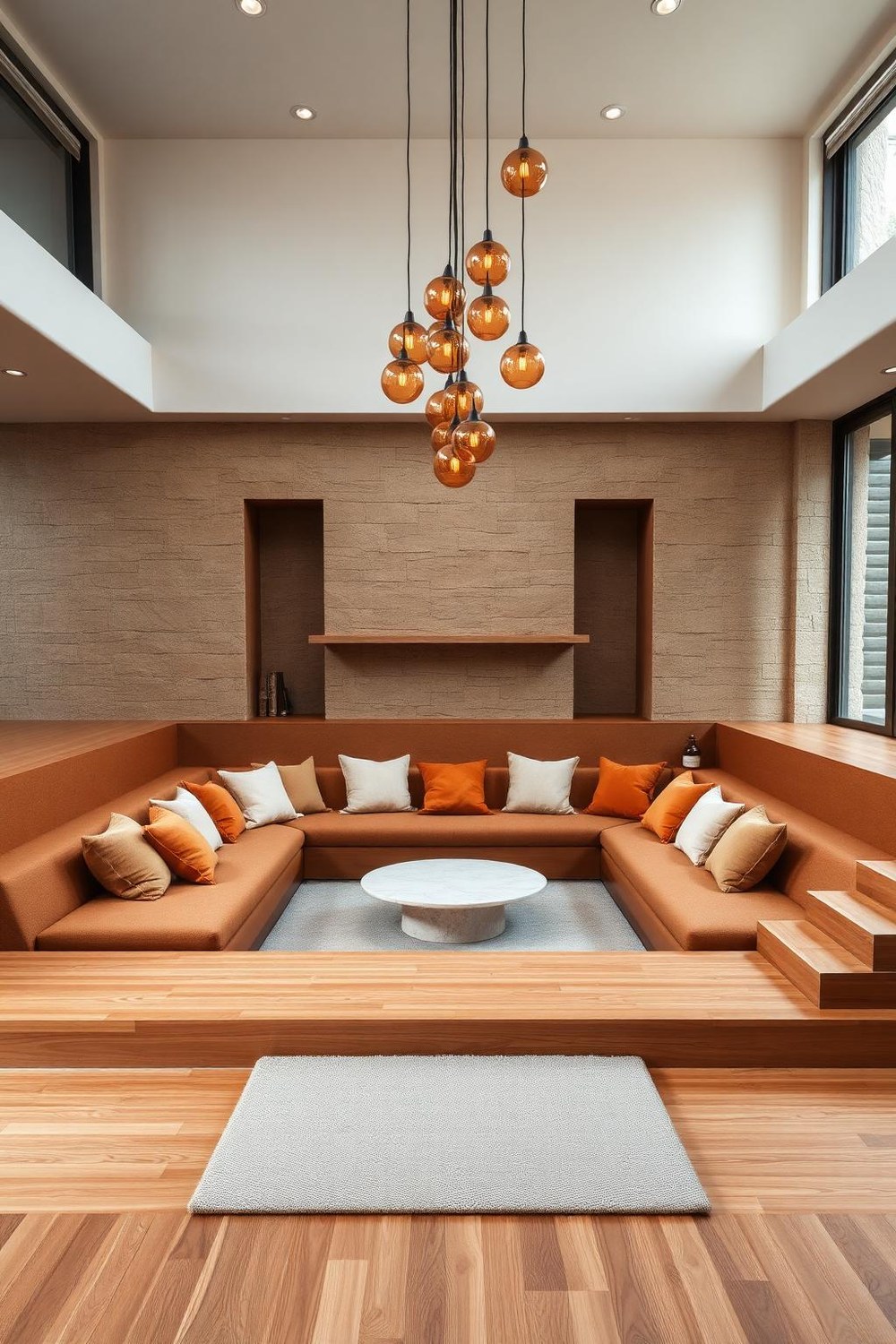 3. Sunken Conversation Pit — The Most Dramatic Living Room Statement