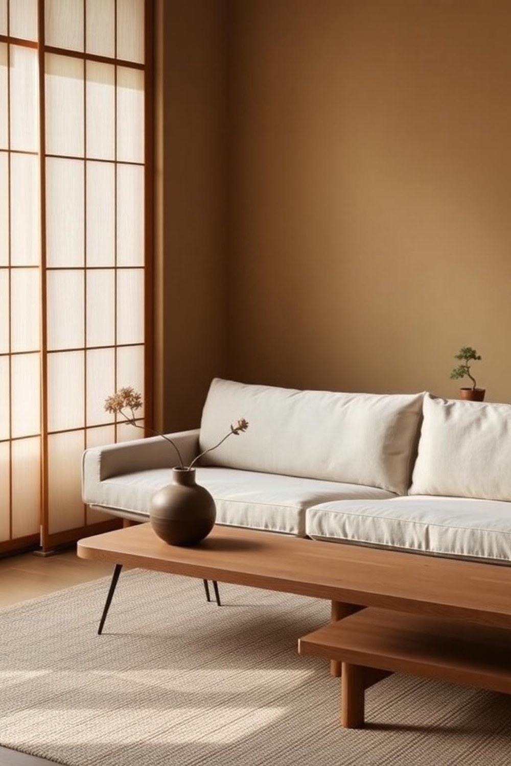 4. Japandi Living Room with a Wabi-Sabi Mindset