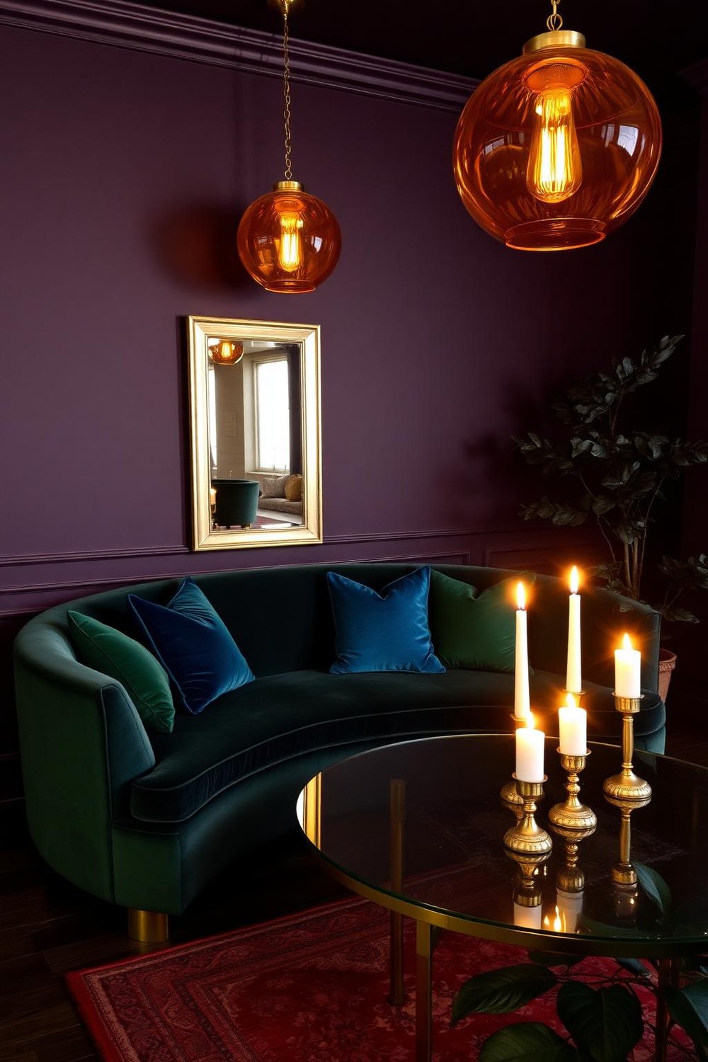 15. The Living Room Inspo: Moody Dark Palette with Jewel Accents