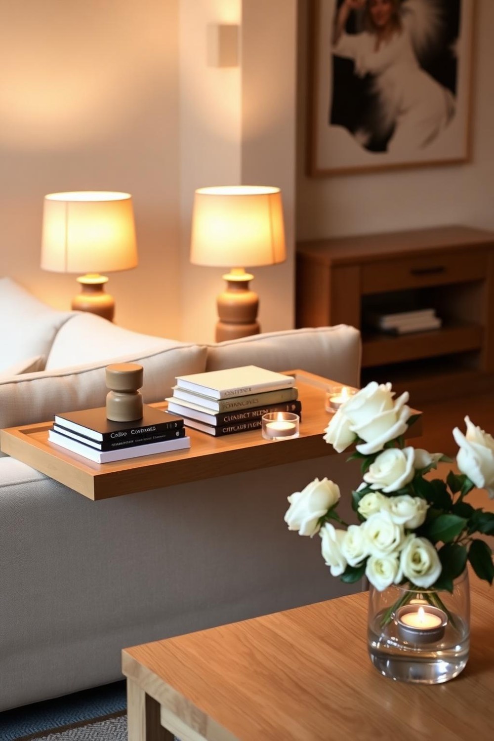 21. Living Room Decoration with a Sofa Table Behind the Sofa