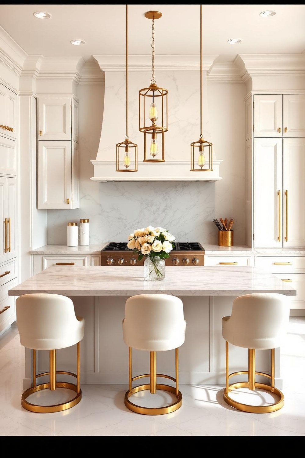 20 Luxury Kitchen Design Ideas with White and Gold Accents