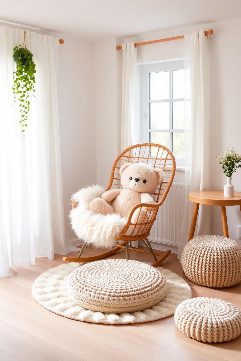 14. Baby Room Corner with Rattan Chair and Soft Toys