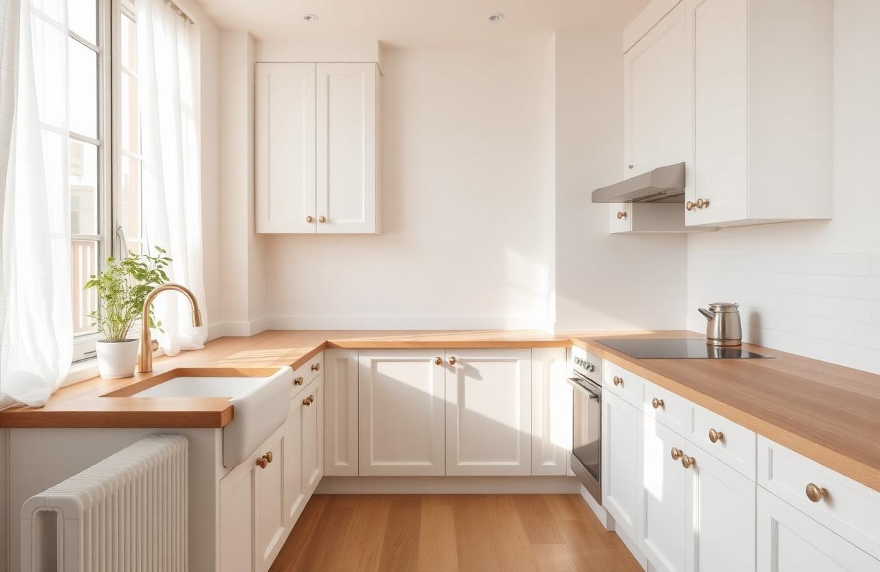 23. Small White Apartment Kitchen That Feels Huge