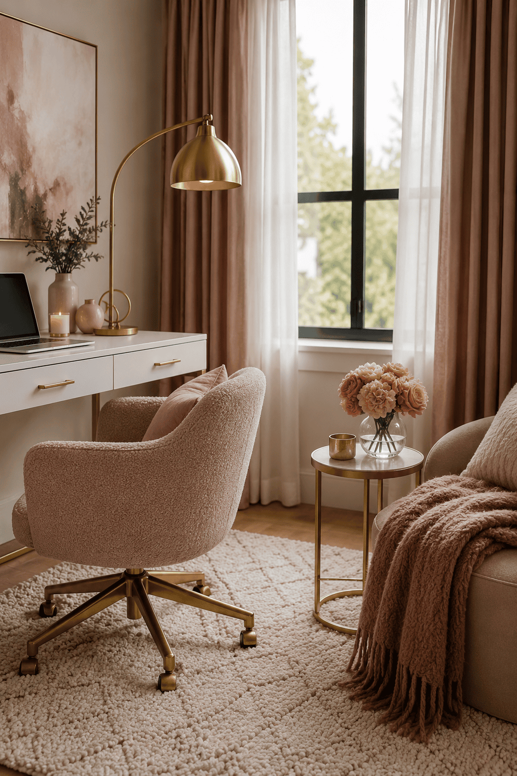 How to Make Dusty Rose & Champagne Gold Home Offices Feel Personal, Polished, and Easy to Live Wi… — inspiration 8 of 15