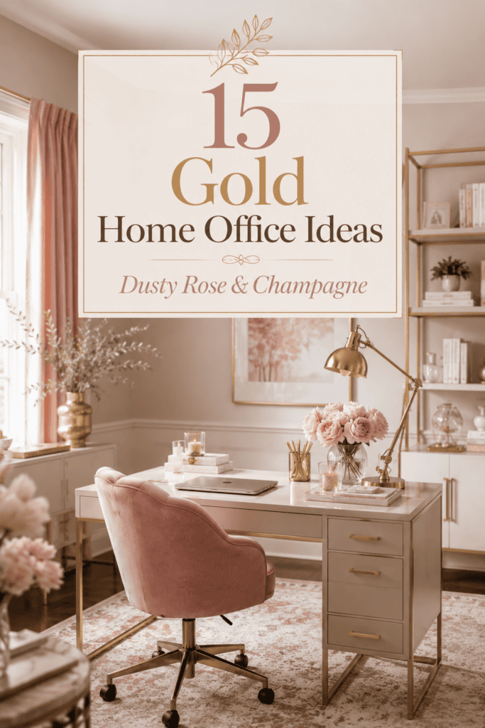 15 Home Offices Ideas | Rose and Champagne Gold