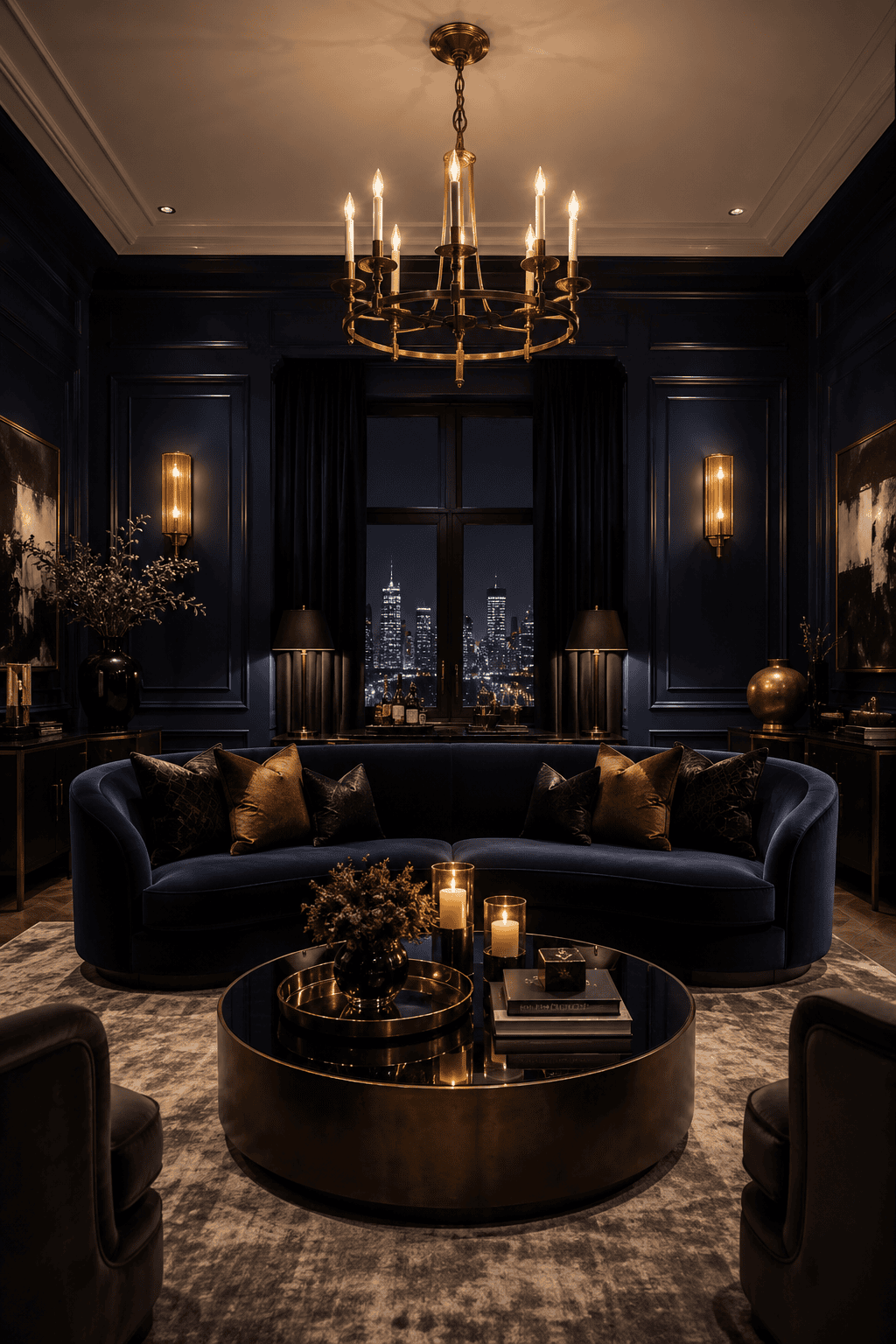 How Navy Blue & Burnished Brass Living Rooms Elevate a Home Beyond Pretty Decor — inspiration 1 of 20