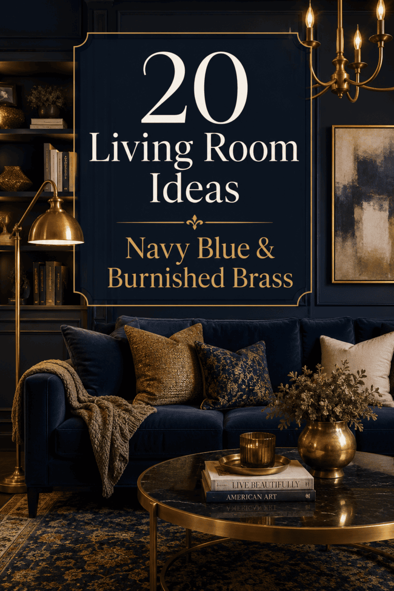 How Navy Blue & Burnished Brass Living Rooms Elevate a Home Beyond Pretty Decor