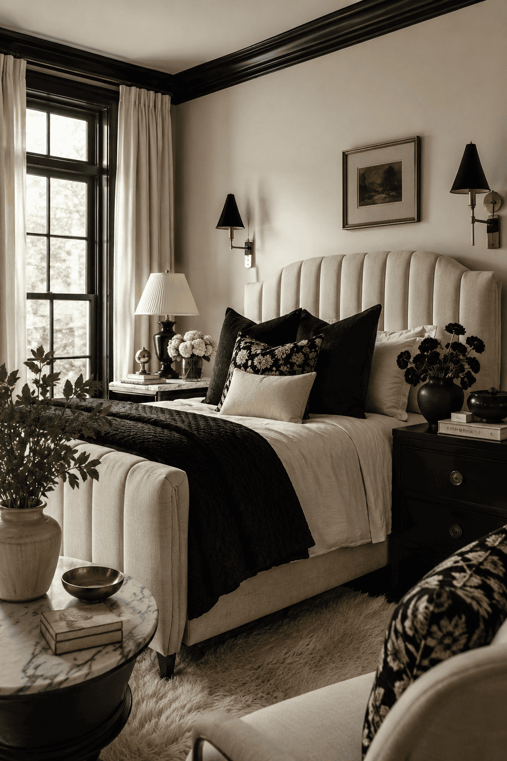 How to Style Black & Cream Bedroom So the Room Feels Collected, Not Copied — inspiration 1 of 13