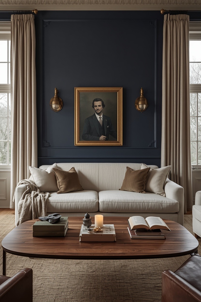 Navy Blue & Burnished Brass Living Rooms Ideas for the Woman Who Wants Every Corner to Look Consi… — inspiration 1 of 17