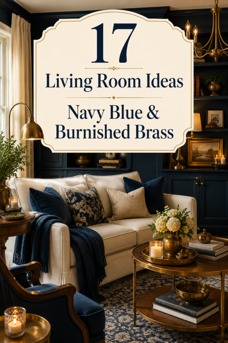 Navy Blue & Burnished Brass Living Rooms Ideas for the Woman Who Wants Every Corner to Look Considered Without Feeling Staged