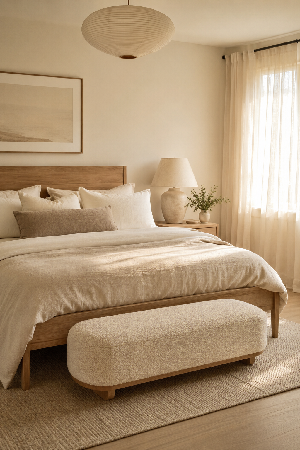 Warm Neutral Bedroom Ideas with Soft Linen and Calm Lighting — inspiration 5 of 19