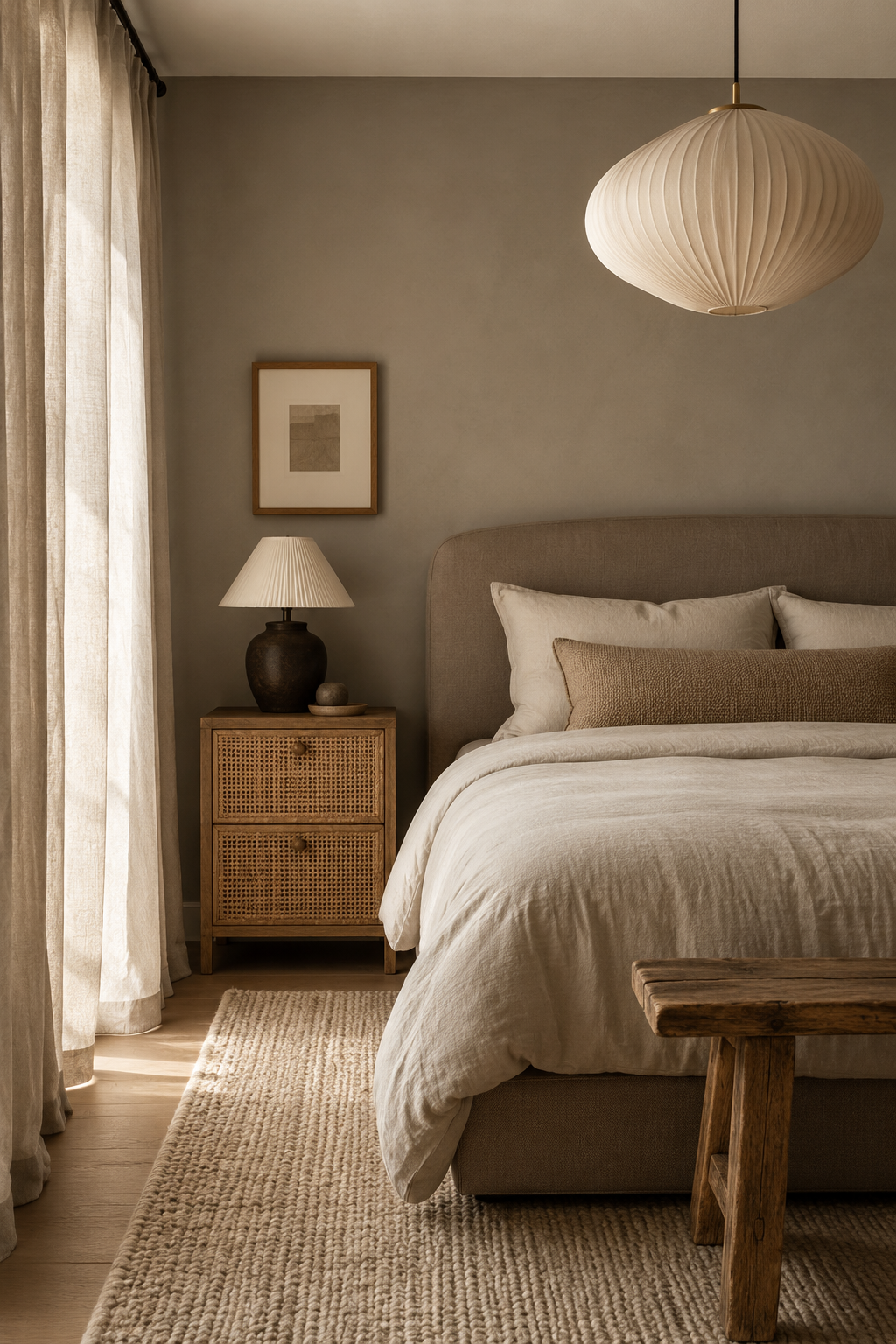 Warm Neutral Bedroom Ideas with Soft Linen and Calm Lighting — inspiration 1 of 19
