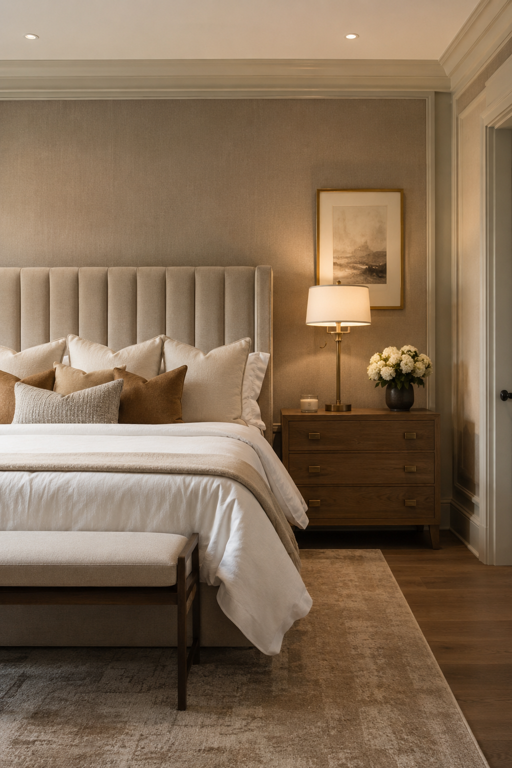 Warm Neutral Bedroom Ideas with Soft Linen and Calm Lighting — inspiration 6 of 19