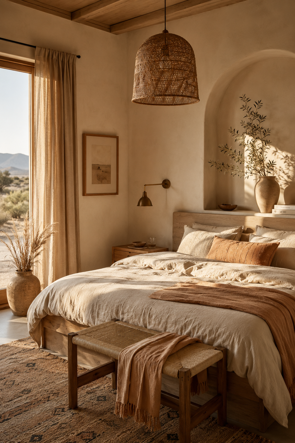 Warm Neutral Bedroom Ideas with Soft Linen and Calm Lighting — inspiration 12 of 19