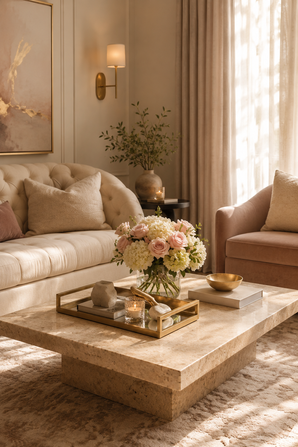 Travertine Coffee Table Living Room Ideas with a Cozy Luxury Feel — inspiration 4 of 10