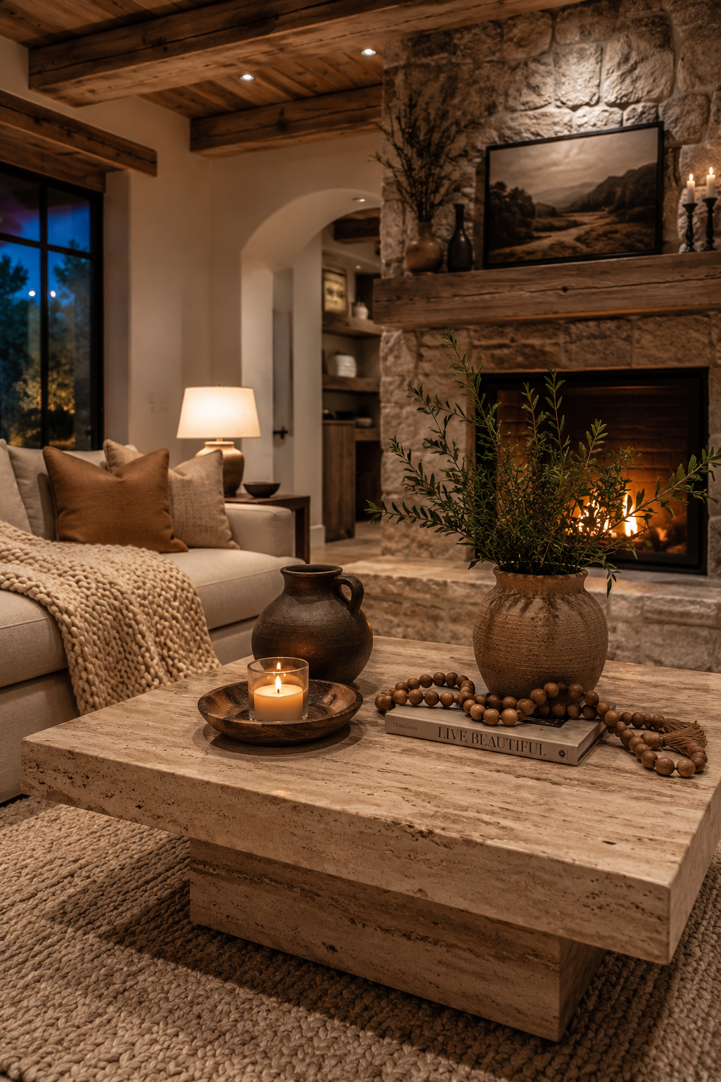 Travertine Coffee Table Living Room Ideas with a Cozy Luxury Feel — inspiration 5 of 10