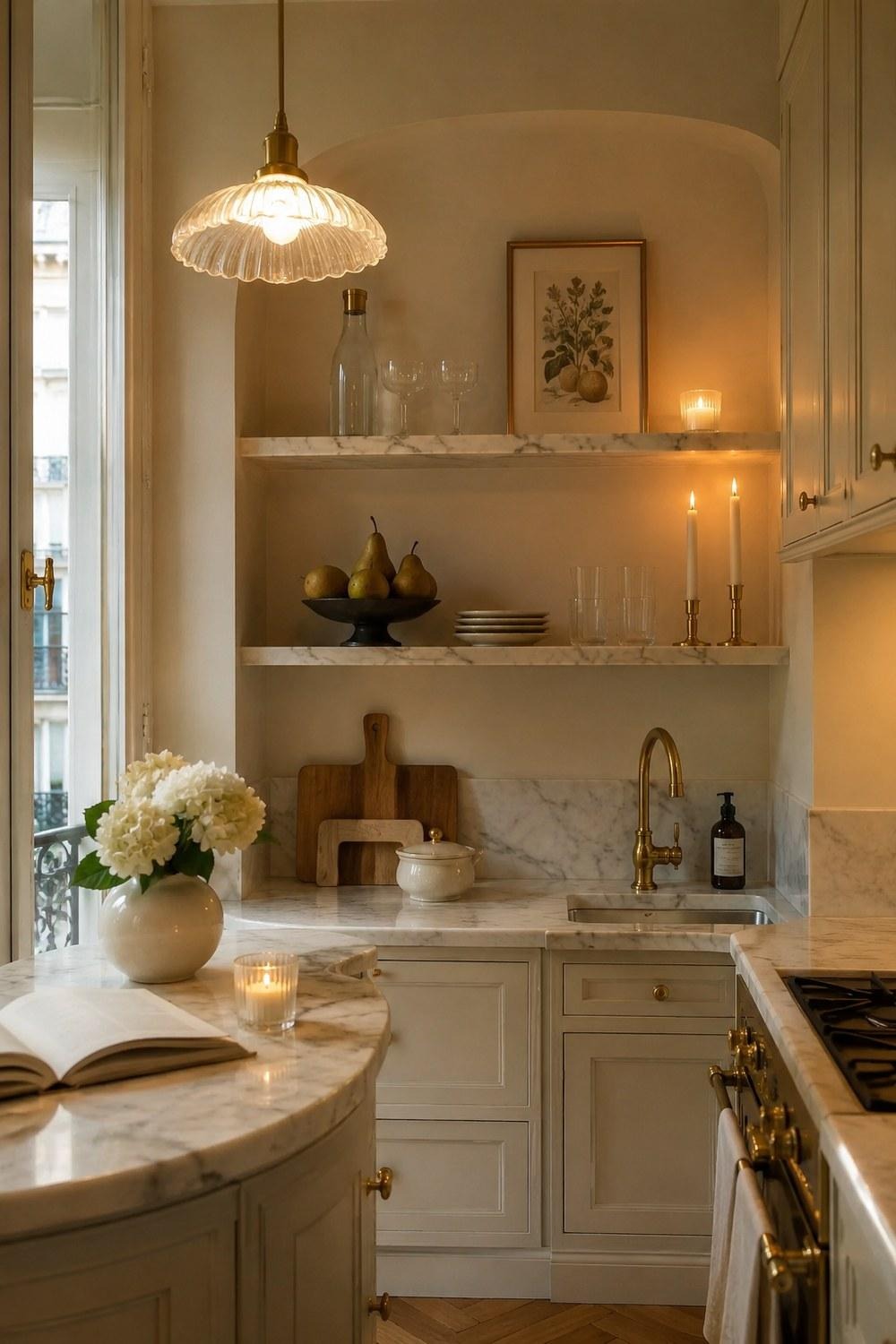 32 Small Luxury Kitchen Ideas with Marble Shelves and Soft Light — inspiration 2 of 32