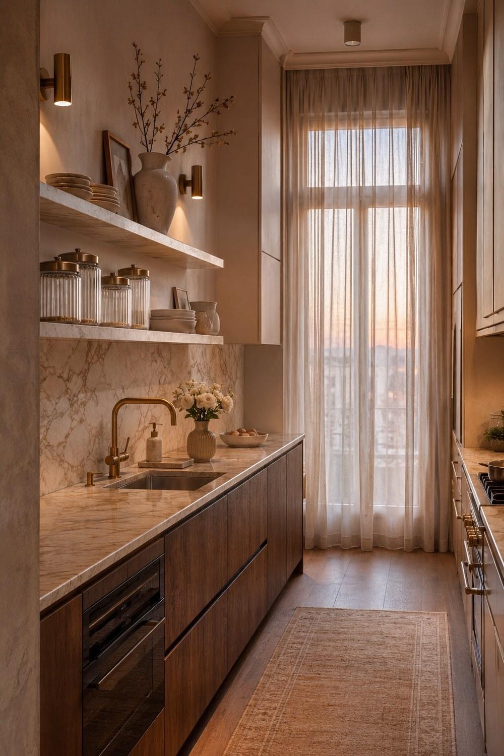 32 Small Luxury Kitchen Ideas with Marble Shelves and Soft Light — inspiration 4 of 32