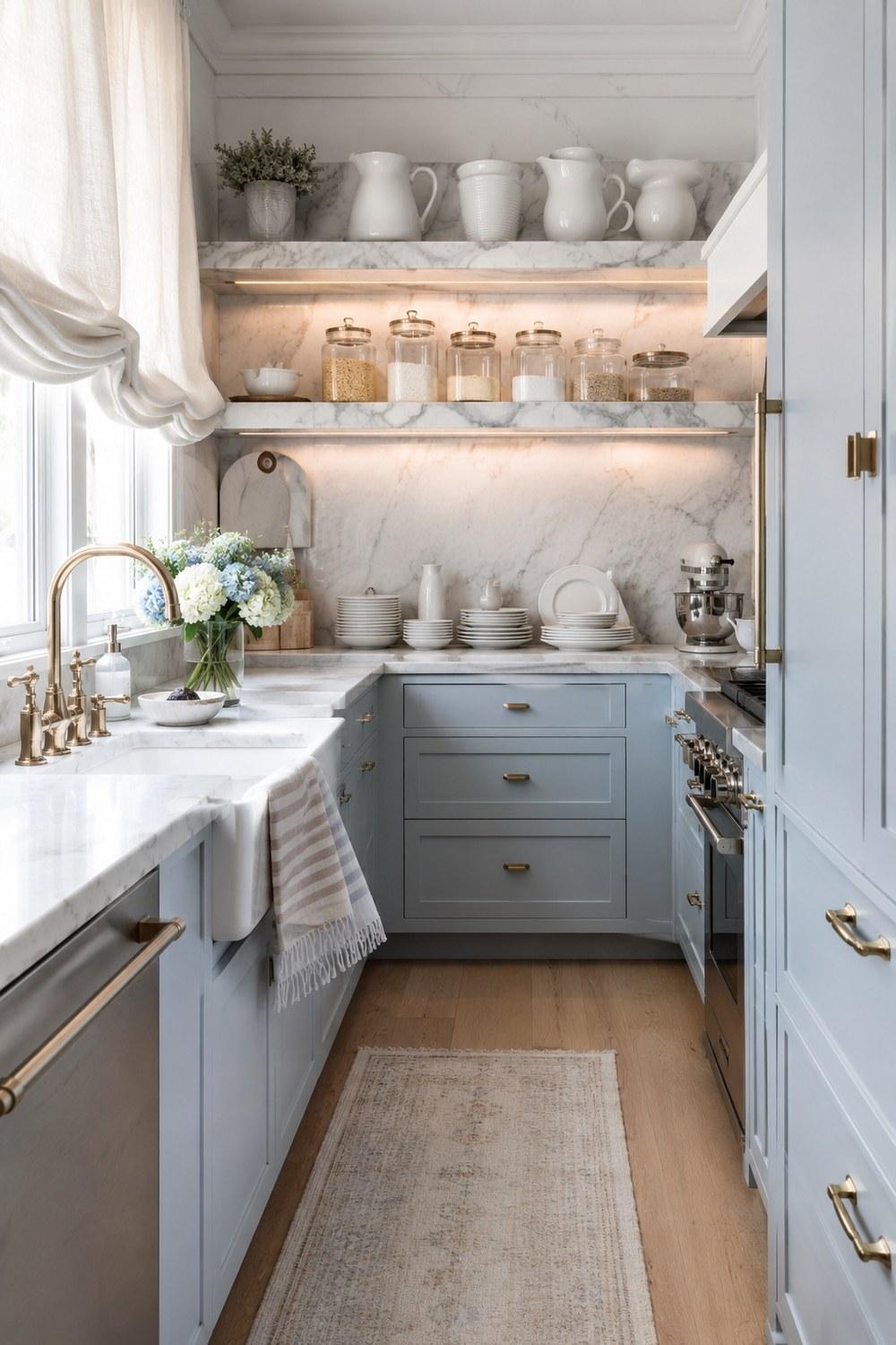 32 Small Luxury Kitchen Ideas with Marble Shelves and Soft Light — inspiration 7 of 32