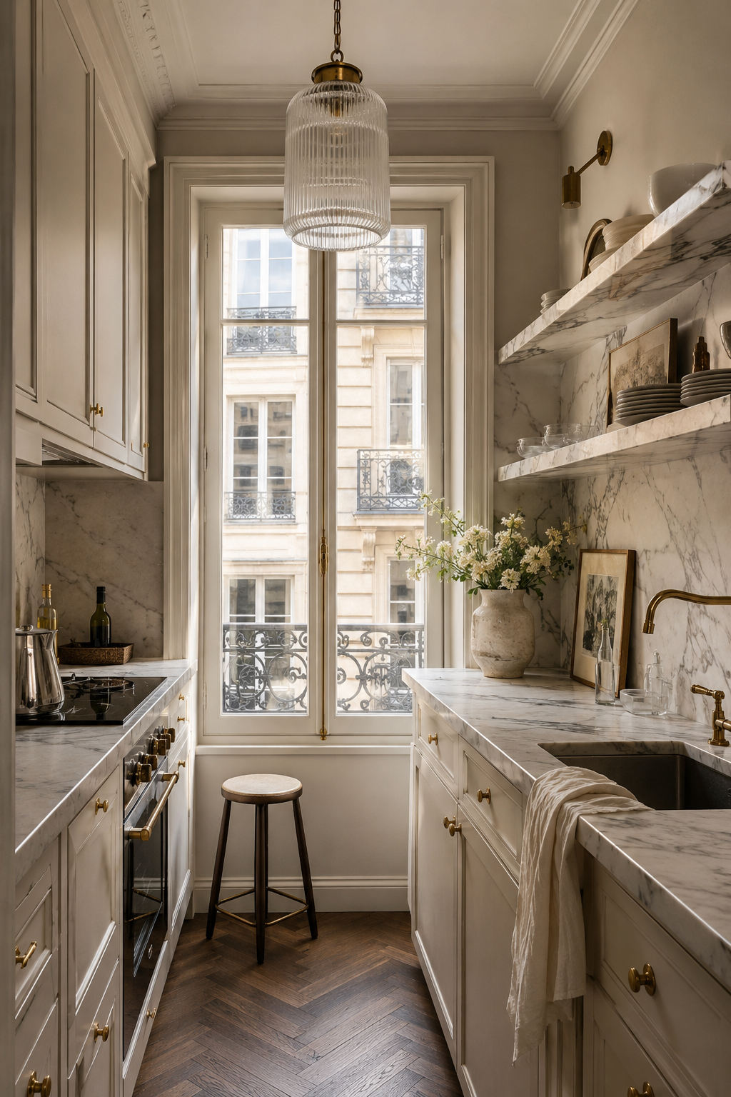 32 Small Luxury Kitchen Ideas with Marble Shelves and Soft Light — inspiration 9 of 32