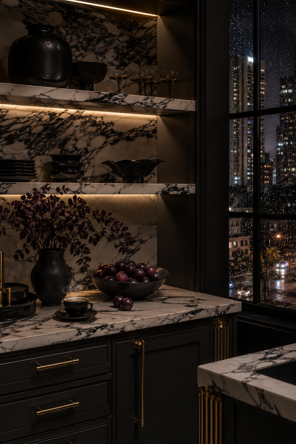 32 Small Luxury Kitchen Ideas with Marble Shelves and Soft Light — inspiration 18 of 32