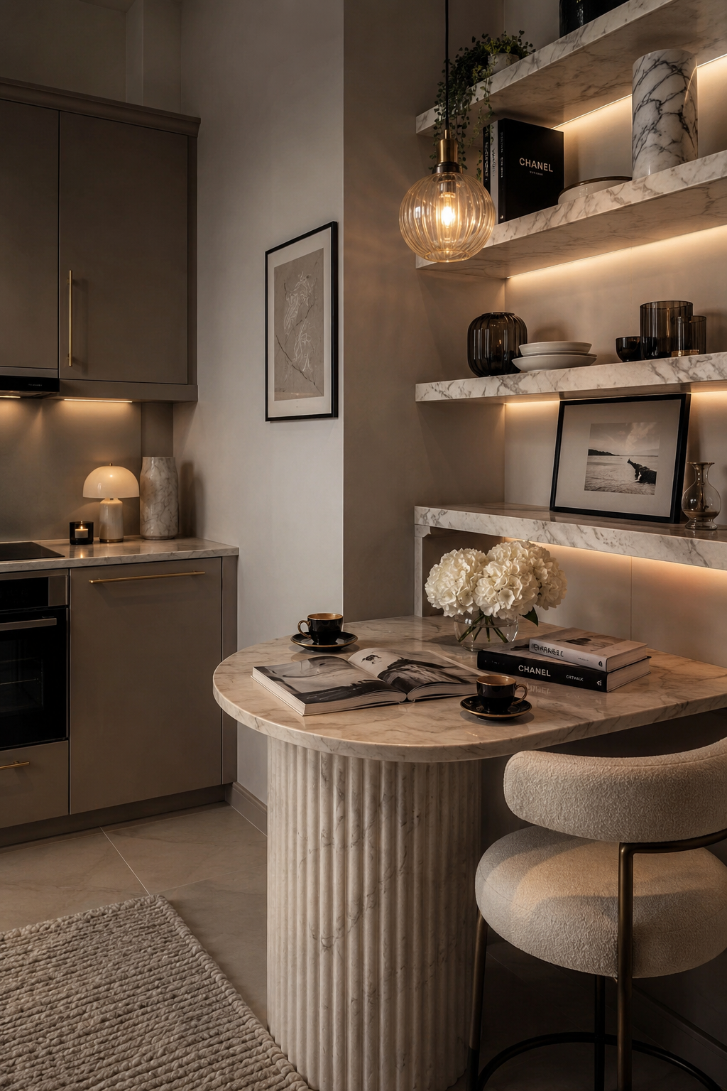 32 Small Luxury Kitchen Ideas with Marble Shelves and Soft Light — inspiration 31 of 32