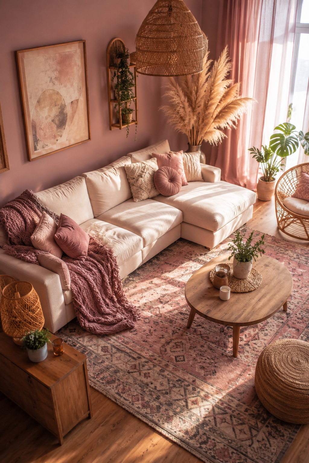24 Pink Living Room Design Ideas for Women Who Love a Soft and Stylish Home — inspiration 3 of 24