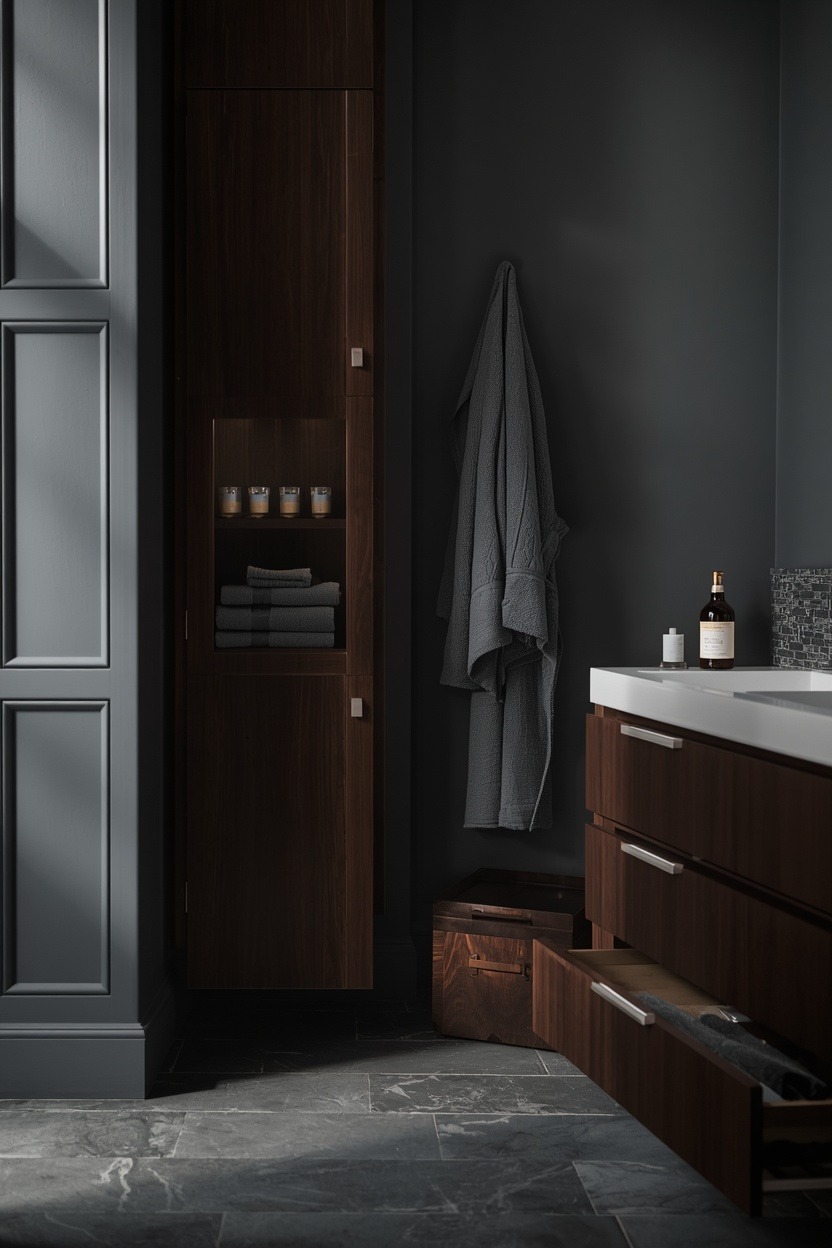 Slate Gray & Dark Walnut 20 Bathroom Ideas for a Finished Bathroom Look — inspiration 13 of 21