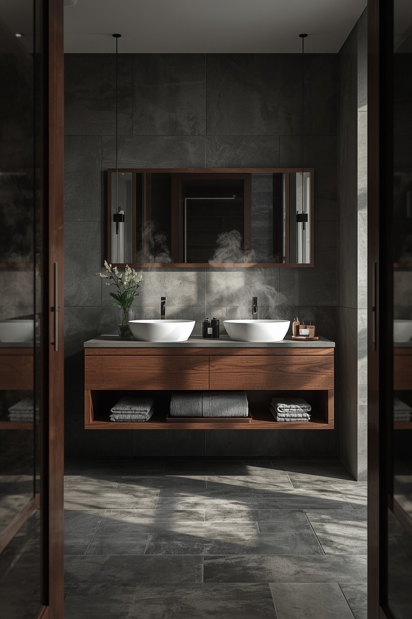Slate Gray & Dark Walnut 20 Bathroom Ideas for a Finished Bathroom Look — inspiration 1 of 21