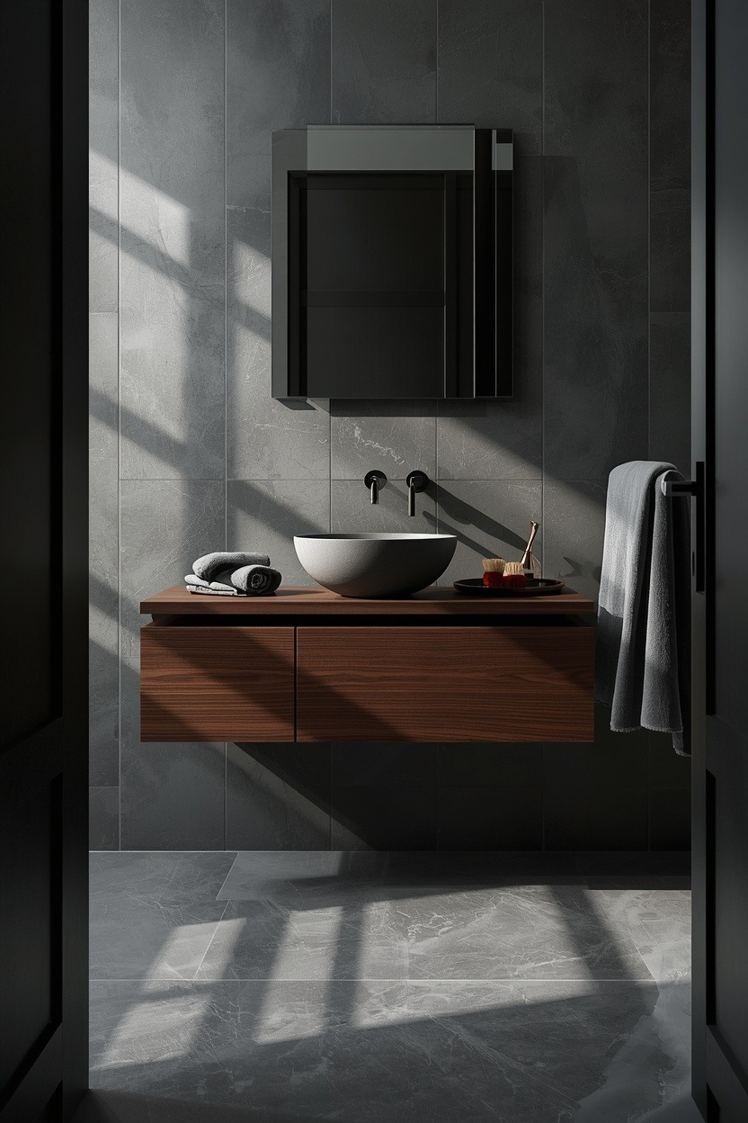 Slate Gray & Dark Walnut 20 Bathroom Ideas for a Finished Bathroom Look — inspiration 7 of 21