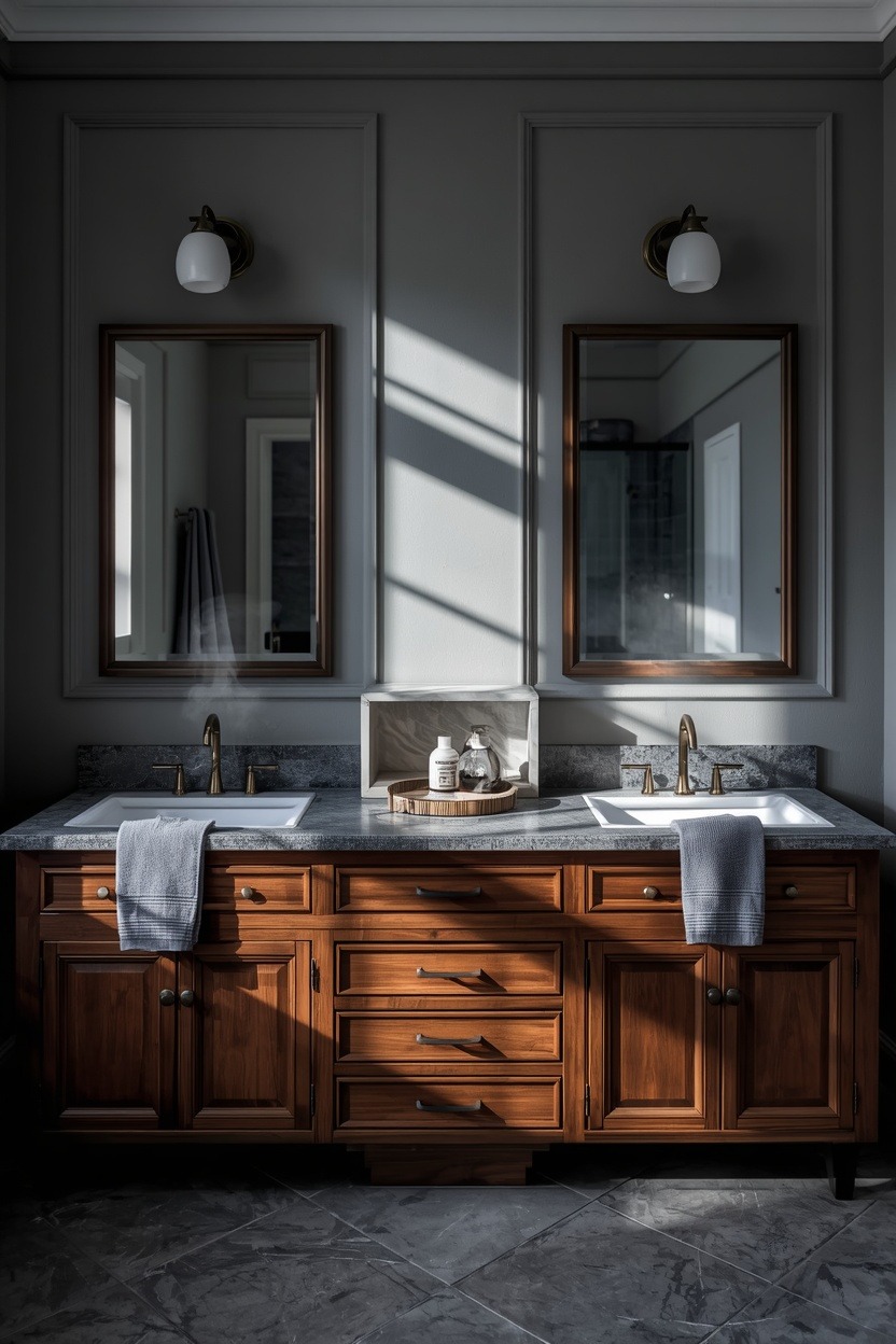 Slate Gray & Dark Walnut 20 Bathroom Ideas for a Finished Bathroom Look — inspiration 10 of 21