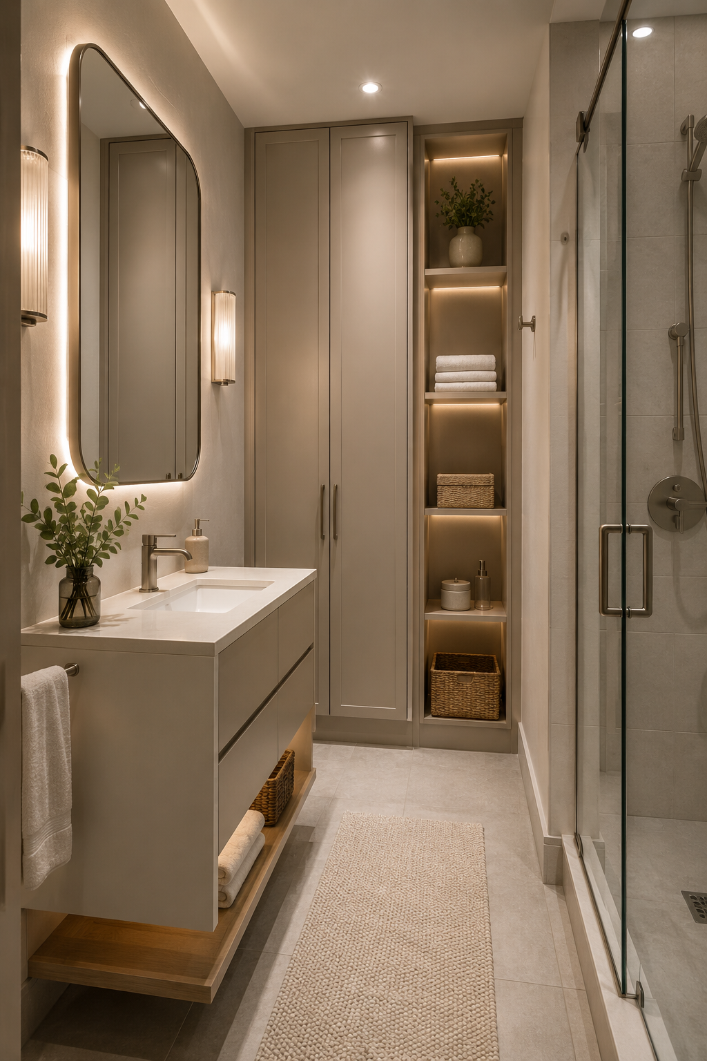 19 Small Bathroom Decor Ideas with Soft Lighting and Elegant Storage — inspiration 5 of 19