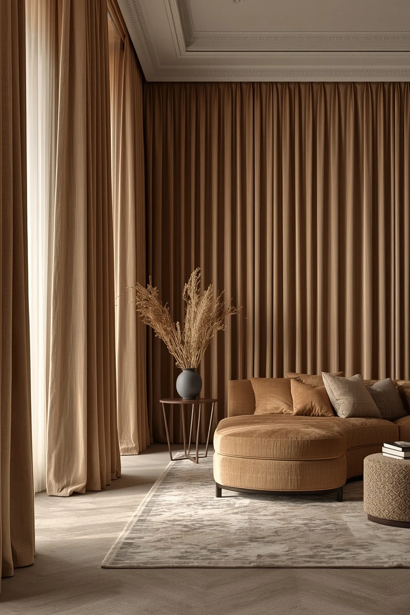living room drapes and curtains ideas with full generous gathered curtains