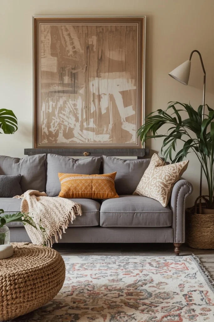 14 Grey Settee Living Room Ideas to Warm Up a Neutral Sofa